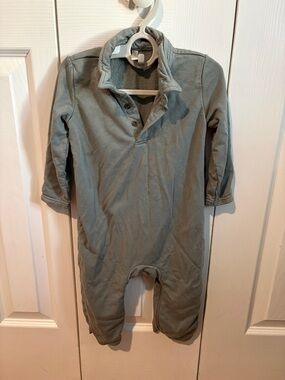 Gunamuna Sage green fleece colored jumpsuit 12-18 months